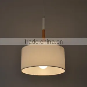 Wooden Fabric Pendant Light White Color Pendant Light thumbnail-1