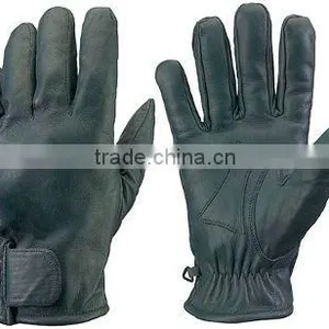 Winter Black Genuine Security Leather Military and Police Gloves thumbnail-1