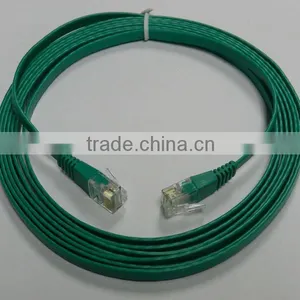 Green Color Flat Cable Cat6 UTP Lan Cable With RoHS Compliance thumbnail-1