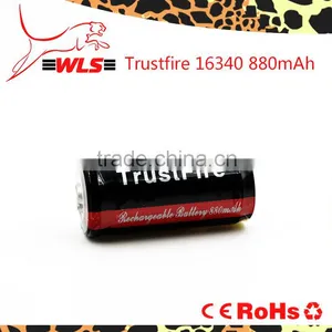 Original 16340 Li-ion Battery Trustfire 3.7V 16340 880mah Rechargeable Cell Made in China thumbnail-3