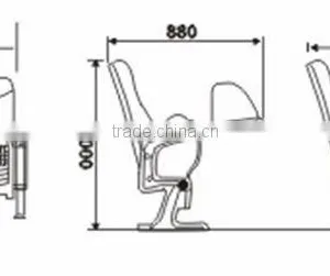 High Quality Blue Fabric Theater Auditorium Seating thumbnail-2