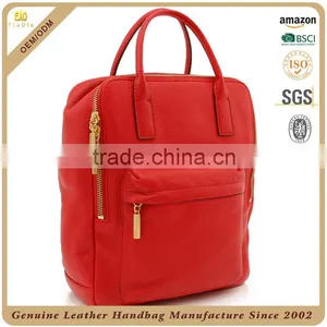 CSS1698-001 Multi Functional Backpack , Good Quality Side Bags for Girls, Genuine Leather College Messenger Bag thumbnail-1