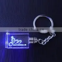 Glass Crystal Keychain Etched Love With LED Light For Weeding Door Gift thumbnail-4
