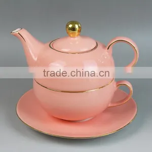 Ceramic Pink Arabian Coffee Pot, Flower Pot Coffee Cup, Coffee Pot for One Person thumbnail-1