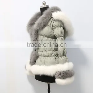 Belin Fashion Down Jacket With Fox Fur Trim /down Garment With Fur Hood thumbnail-2