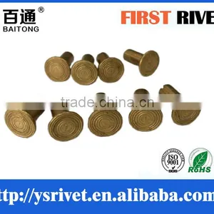 5mmx11mm Flat Head Brass Tubular Rivet thumbnail-2
