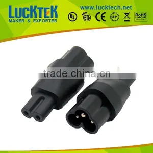 IEC 320 C6 Micky 3pin Male to 2pin Iec c7 Connector thumbnail-1