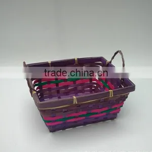Colorful Bamboo Storage Basket thumbnail-4