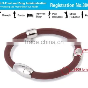 Noproblem P095 FDA Tourmaline Magnetic Germanium Jewelry Power Scalar Energy Health Cool Silicone Bracelet thumbnail-4