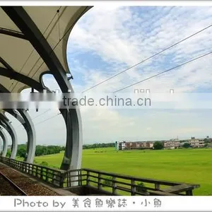PTFE Coated Tensile Fabric Architecture With Full Professional Experience in Railway Station Canopy in Taiwan thumbnail-4