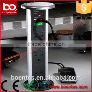 Home Furniture for Kitchen Pop Up Socket With 3 Way UK Power Outlet and 2 USB Charge thumbnail-1