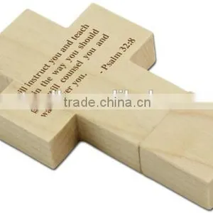 Custom Usb Flash Drive Wooden Mini Cross Usb Stick Drive thumbnail-3