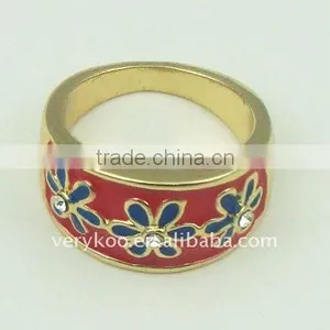 Fashion Enamel Rhinestone Flower Ring (FCK-11209-A) thumbnail-1
