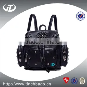 Wholesale Fashion Custom Women High School Leather Backpack thumbnail-1