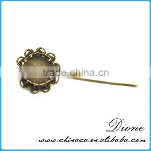 Stainless Steel Wholesale Antiqued Broned Lady Fancy Brooch Pin thumbnail-1