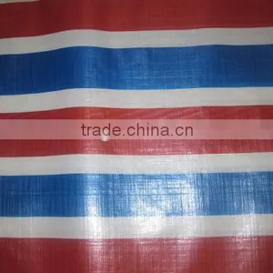 Red/blue/white Striped Tarpaulin Tent Fabric thumbnail-1