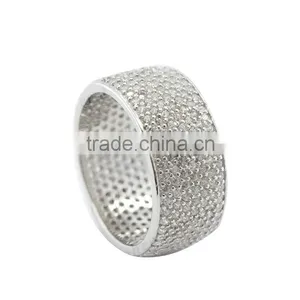 High Quality and Cheap Micro Pave Zircon Men Ring 925 Solid Silver Diamond Ring thumbnail-2