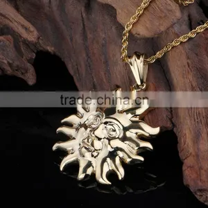 Simple Casting Design Fashion Unique Gold Sun Pendant thumbnail-6