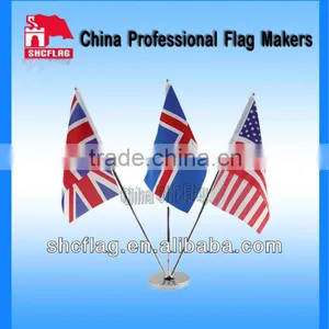 High Quality Table Banner Flag With Stainless Steel Stand thumbnail-1