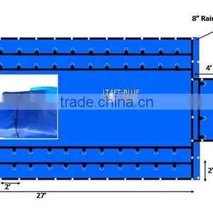 18oz PVC Lumber Tarps 16' x 27' With 4' x 8' Flap/Tail Made With Heavy Duty 18 Oz Vinyl2 Rows of "D" Rings on All 4 Sides thumbnail-1
