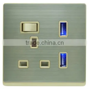 13A Metal Wall Socket With Usb Port thumbnail-1
