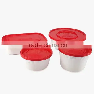 Custom Disposable Pasta Bowl With Red Lid Plastic Microwave Safe Food Containers thumbnail-1