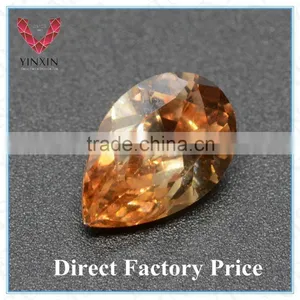 Bottom Price AAA Pear Shape 9x7 Dark Champagne CZ thumbnail-3