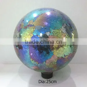 10" Multi Colors Mosaic Glass Garden Ball thumbnail-1