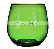Brand-Name Emerald-Green Round Stemless Wine Glasses, 16.75 Oz. thumbnail-1