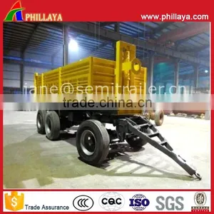 30 Tons Drawbar Full Type Dump Cargo Box Tipper Trailer With Draw Bar thumbnail-3
