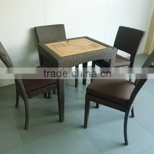 Classic Rattan Furniture Dining Chairs And Teakwood Table thumbnail-2