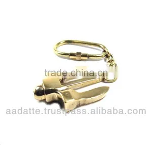 Brass Keychain Marine Folding Anchor Nautical Key Chain thumbnail-2
