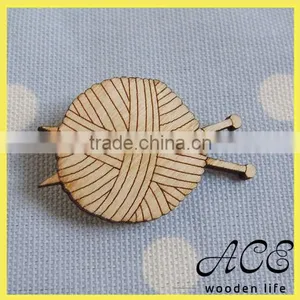 Wooden Wool Cute Badge thumbnail-3