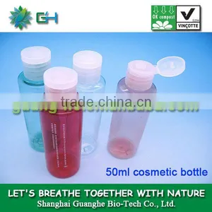 50ml Environmental Friendly Airless Transparent Colorful Plastic Cosmetic PLA Bottle - 100% Compostable thumbnail-1