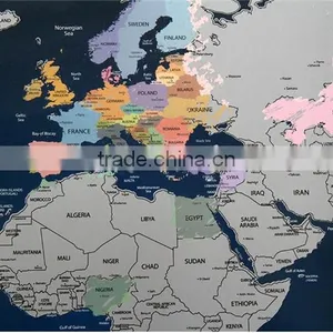 Personalized Scratch-off World Map Poster Travel Indigo Blue Travel Fashion Map thumbnail-2