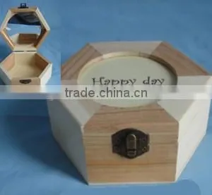 Shangdu Design Small Pretty Wooden Omaments Gift Boxes With Mirror thumbnail-1