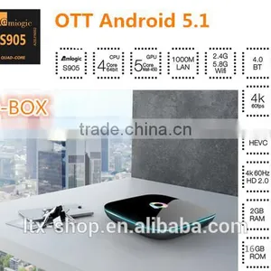 2016 New Arrival Best Android TV Box Amlogic S905 2GB DDR/16GB EMMC Android 5.1 Q-Box TV Box Kodi Full Loaded thumbnail-1