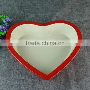 Porcelain Plate Set,stoneware Heart Shape Bakeware Personalized Plate Pizza Plate thumbnail-1