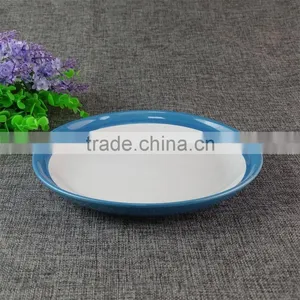 High Quality Cheap Colorful Round Porcelain Baking Pan Dish,yellow and Red and Blue thumbnail-5