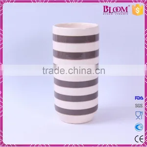 Simple Design Glazed Ceramic Round Tall Vase Flower thumbnail-2