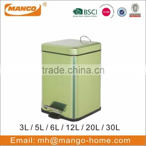 Metallic Colored Tin Metal Trash Can thumbnail-4