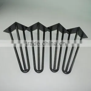 16 Inch Black Matt Powder Coated Iron Hairpin Leg for Coffee Table & End Table thumbnail-3