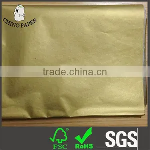 Luxury Wrapping Tissue Paper 17g Metallic Golden Color Silk Paper Wrap Gifts thumbnail-1
