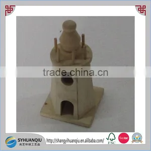 Vintage Mini 1989 Newport Wooden Lighthouse Wooden Christmas Tree Ornament CN thumbnail-1