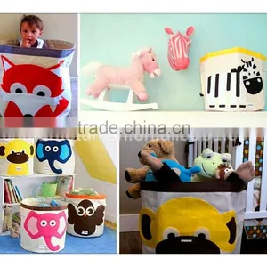Hot Sale Fabric Storage Basket With Lovely Animual Printing ,you Can Put Toys ,dirty Clothes and so on as Sundiries Storage Bag thumbnail-5
