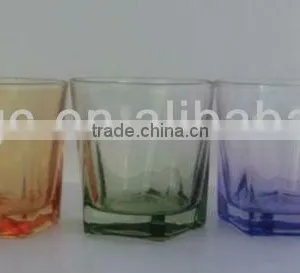 GH259 Glass Drinking Cup With Colorful Spray thumbnail-1