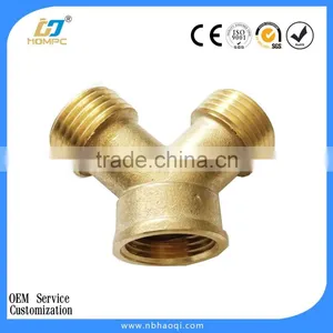 Short Brass 3-ways Y Shape Hose Connector thumbnail-1