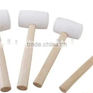 CZ-1001 White Rubber Hammers With Wooden Handle thumbnail-1