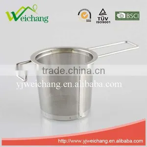 WCE6023 Good Quality Stainless Steel Mesh Tea Tools Tea Strainer Tea Infuser With Hook and Handle thumbnail-1