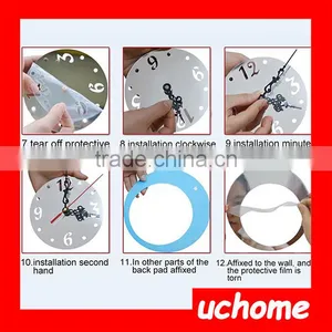 UCHOME Modern Style Butterfly Fairy DIY Mirror Wall Clock Wall Sticker Home Decor Bedroom Living Room thumbnail-6